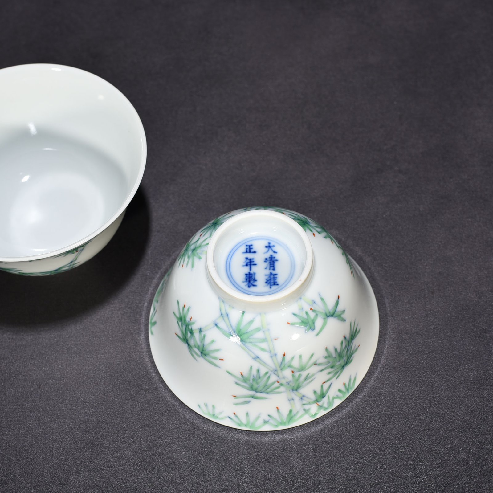 Qing Dynasty Yongzheng Doucai Bamboo Pattern Cup