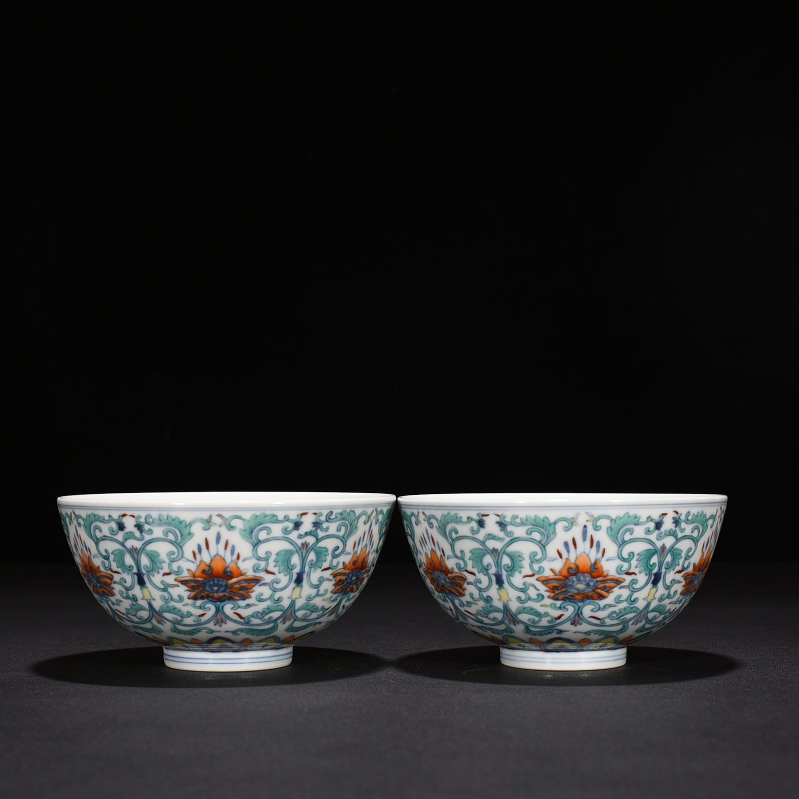 Qing Dynasty Yongzheng Doucai bowl with lotus pattern and tangled branches