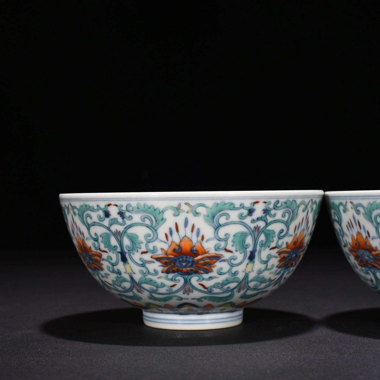 Qing Dynasty Yongzheng Doucai bowl with lotus pattern and tangled branches