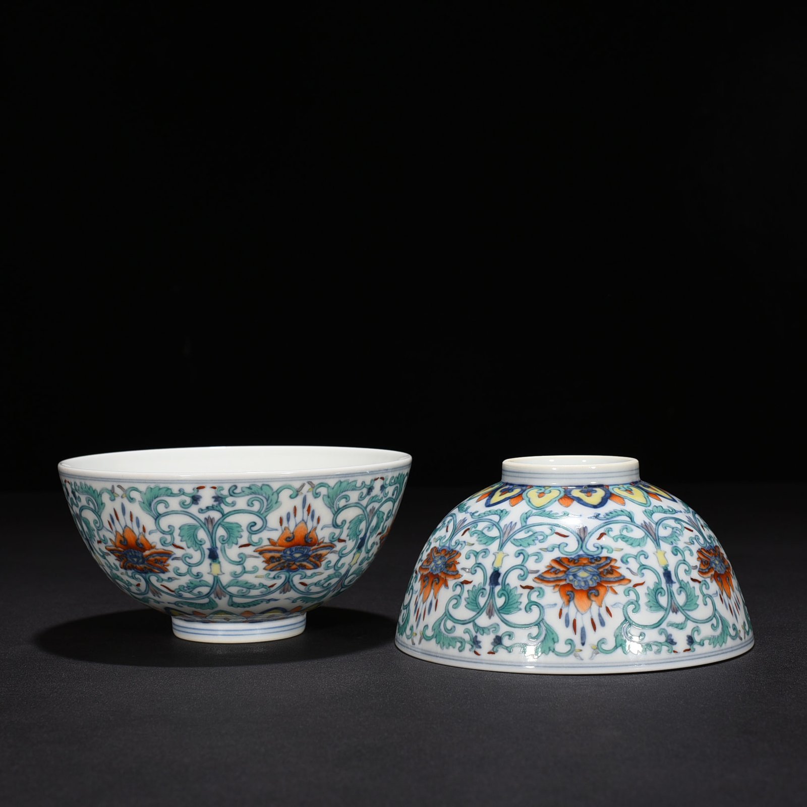Qing Dynasty Yongzheng Doucai bowl with lotus pattern and tangled branches