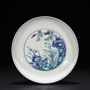 Qing Dynasty Yongzheng Doucai Zhixian Birthday Flower Pattern Plate