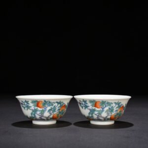 Qing Dynasty Yongzheng doucai cup with peach pattern