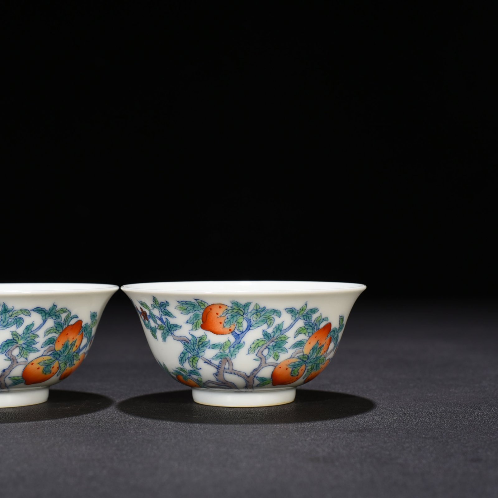 Qing Dynasty Yongzheng doucai cup with peach pattern