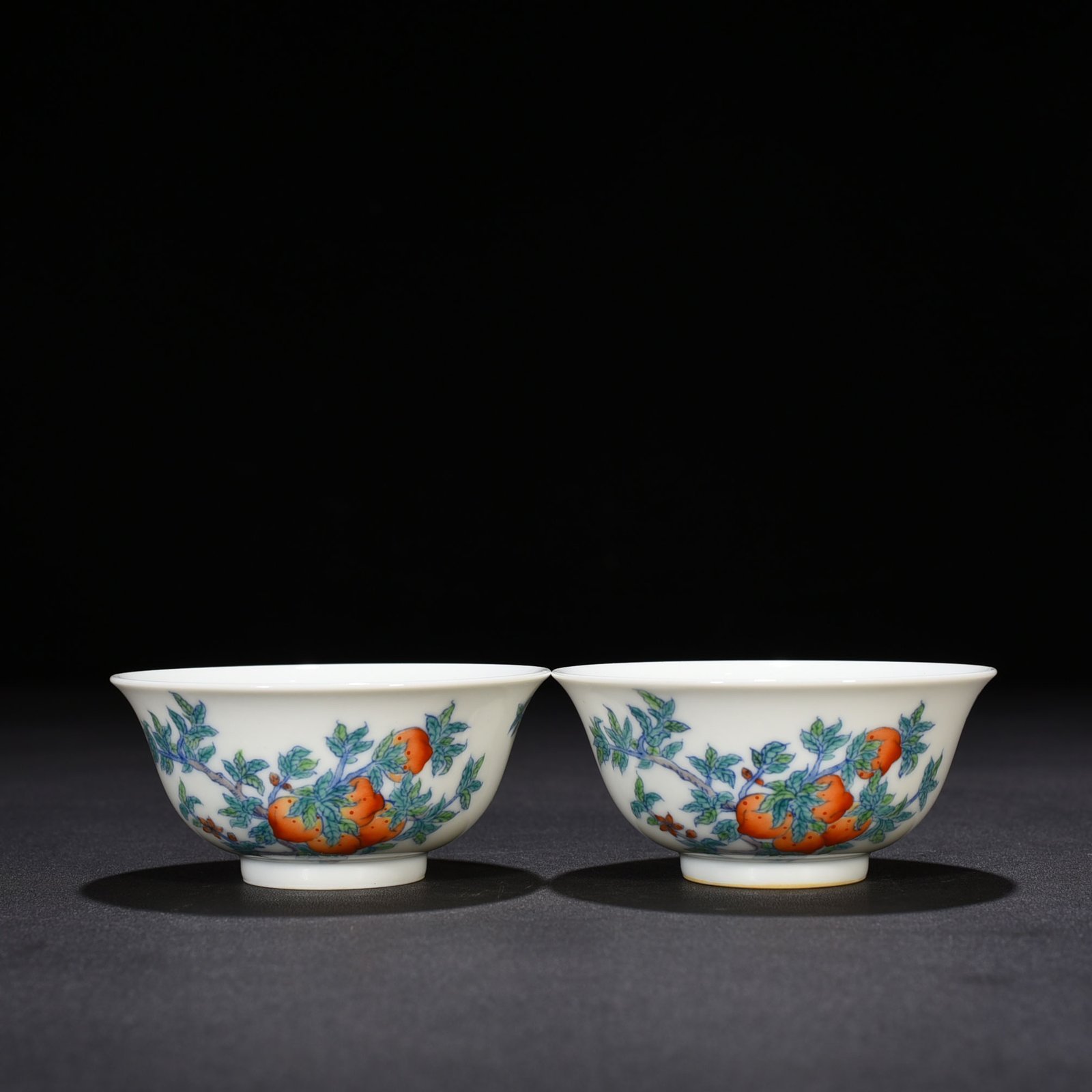 Qing Dynasty Yongzheng doucai cup with peach pattern