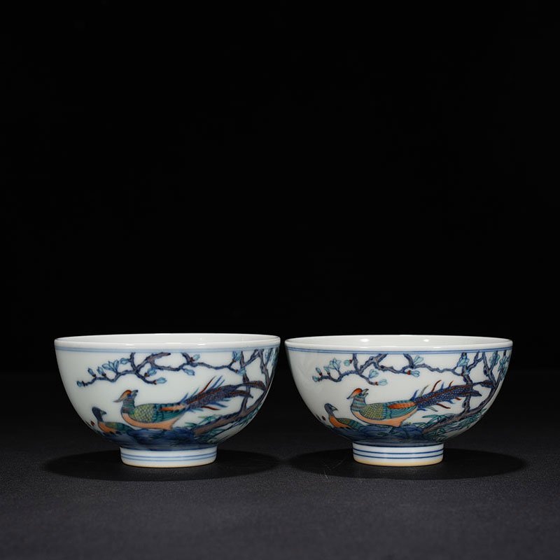 Qing Dynasty Yongzheng doucai bowl with golden pheasant