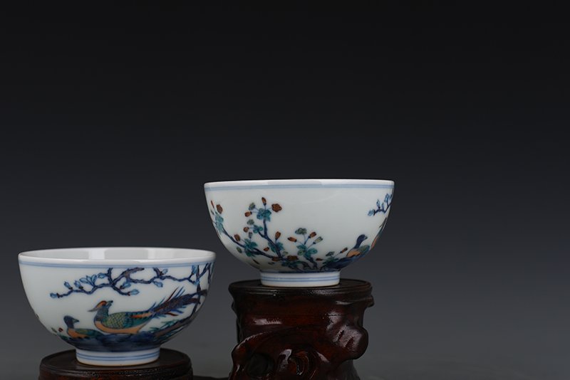 Qing Dynasty Yongzheng Doucai Golden Pheasant Flower and Bird Pattern Bowl