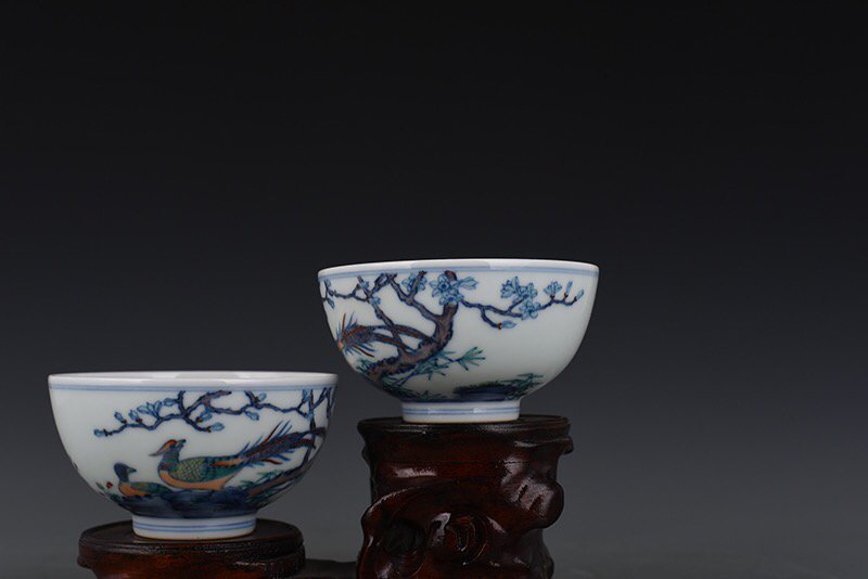 Qing Dynasty Yongzheng Doucai Golden Pheasant Flower and Bird Pattern Bowl