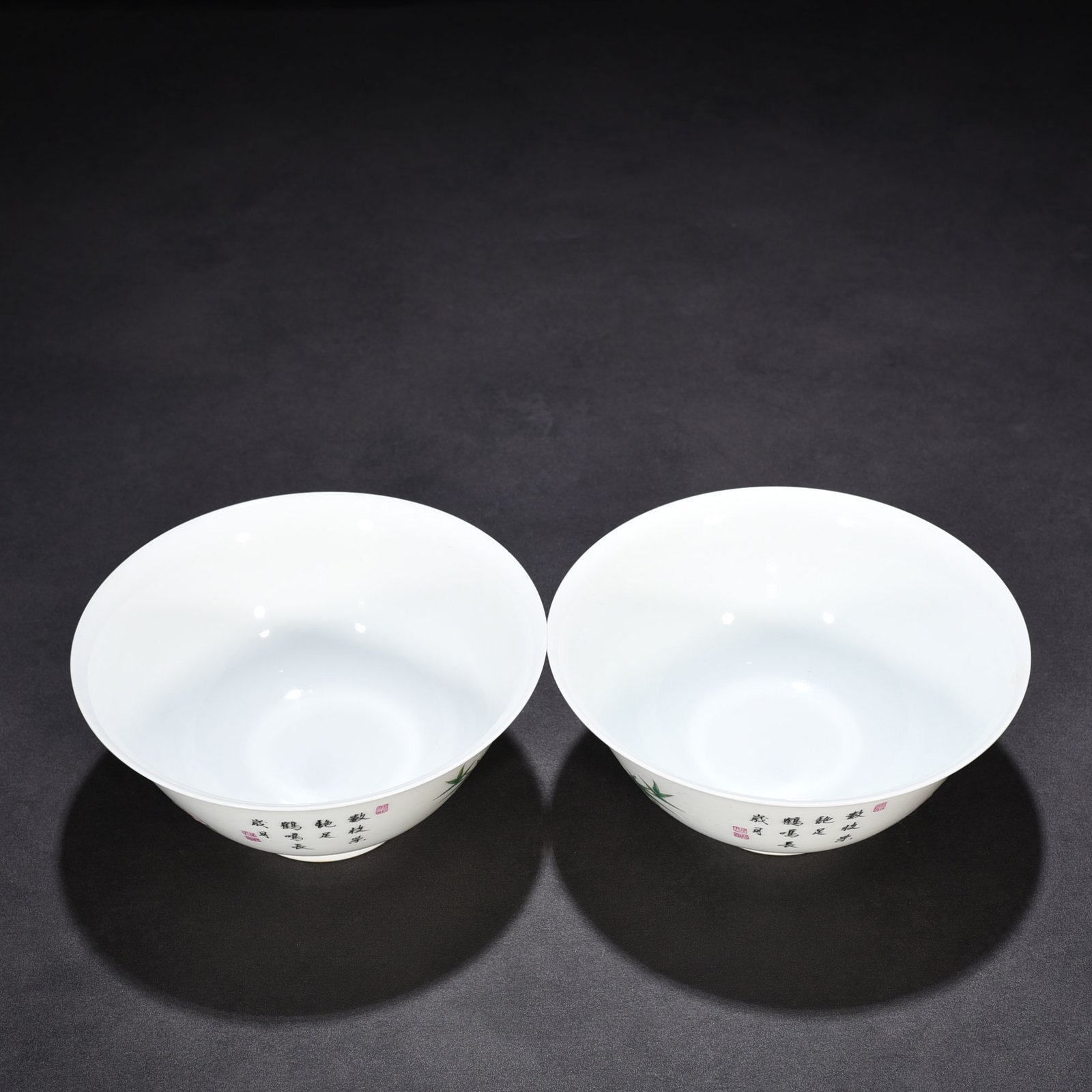 Qing Dynasty Yongzheng enamel bowl with crane flower