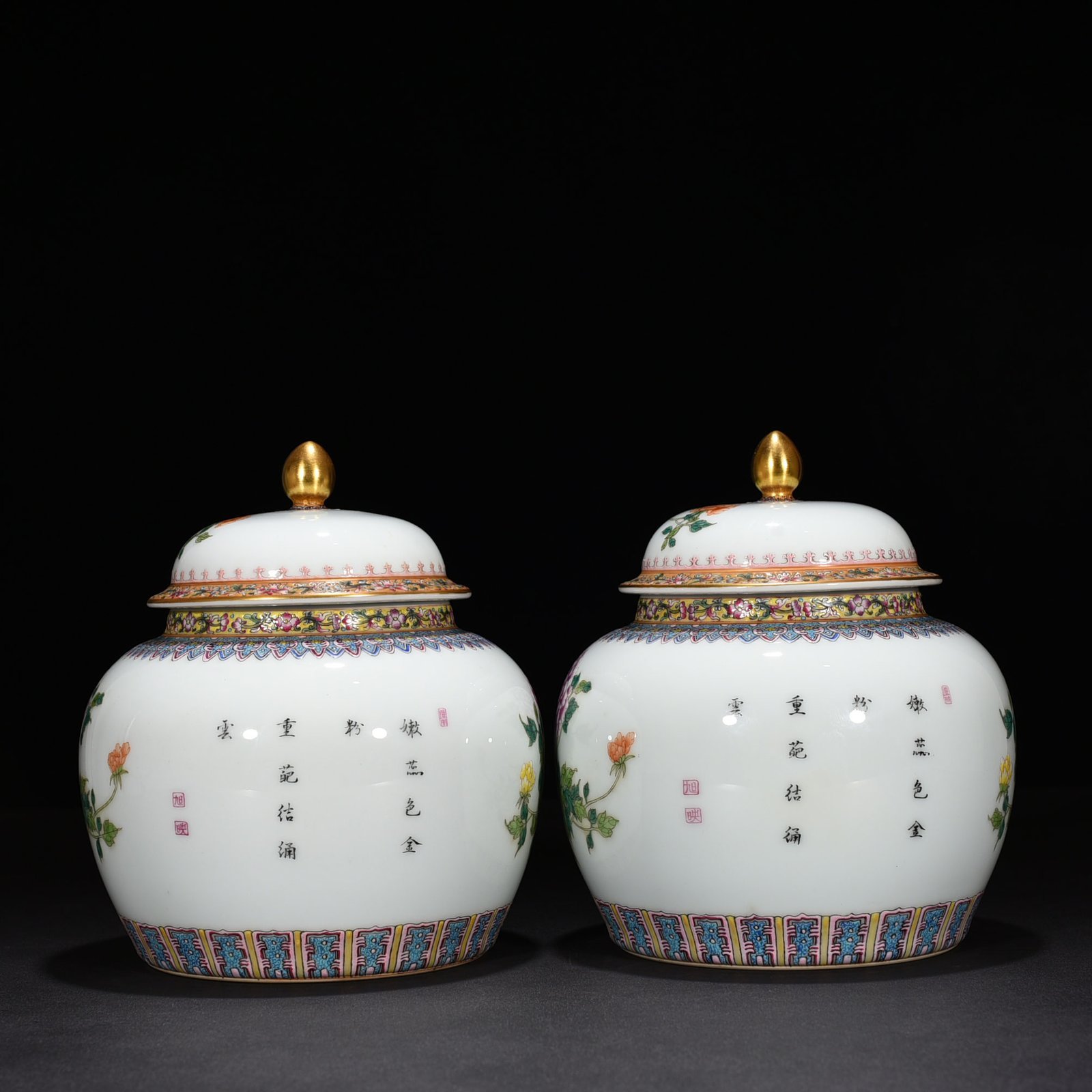 Qing Dynasty Yongzheng enamel general jar with peony flower pattern