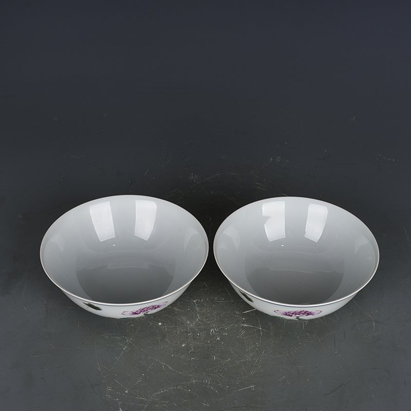 Qing Dynasty Yongzheng enamel poppy flower and butterfly bowl