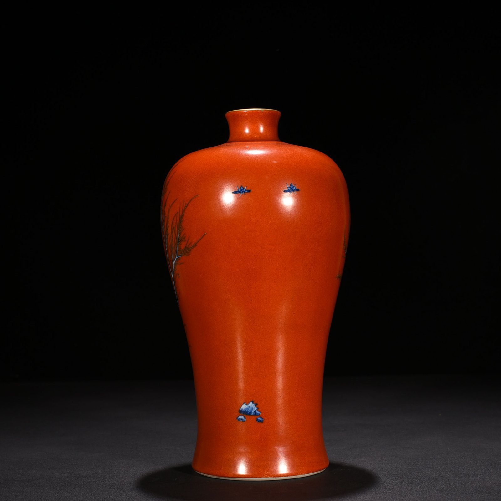 Qing Dynasty Yongzheng period gold and withered trees and birds perching plum vase