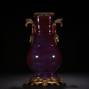Qing Dynasty Yongzheng Festival Red Kiln Transformed Ear Vase