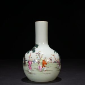 Qing Dynasty Yongzheng pastel celestial sphere vase with baby play pattern