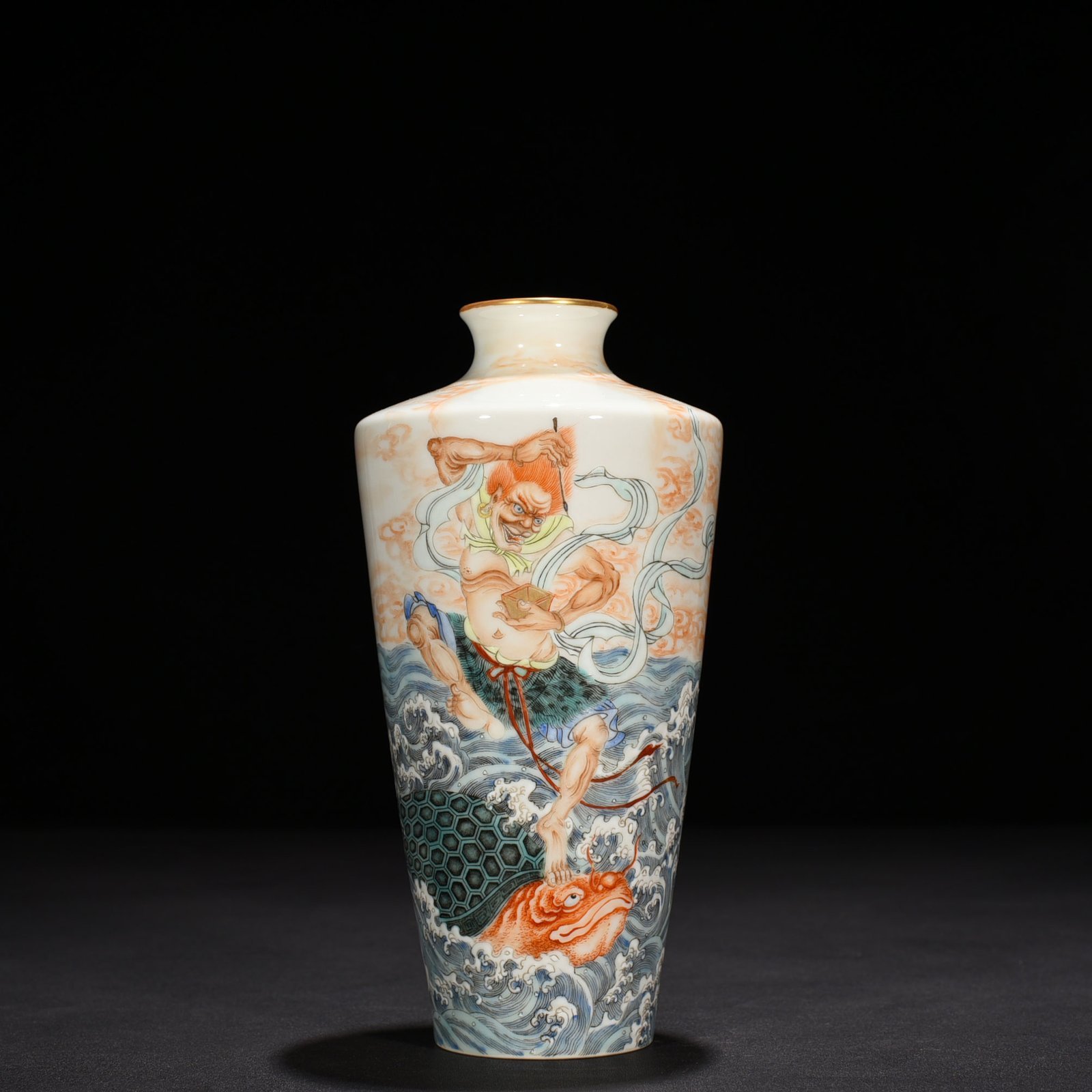 Qing Dynasty Yongzheng Pastel Painting Plum Vase