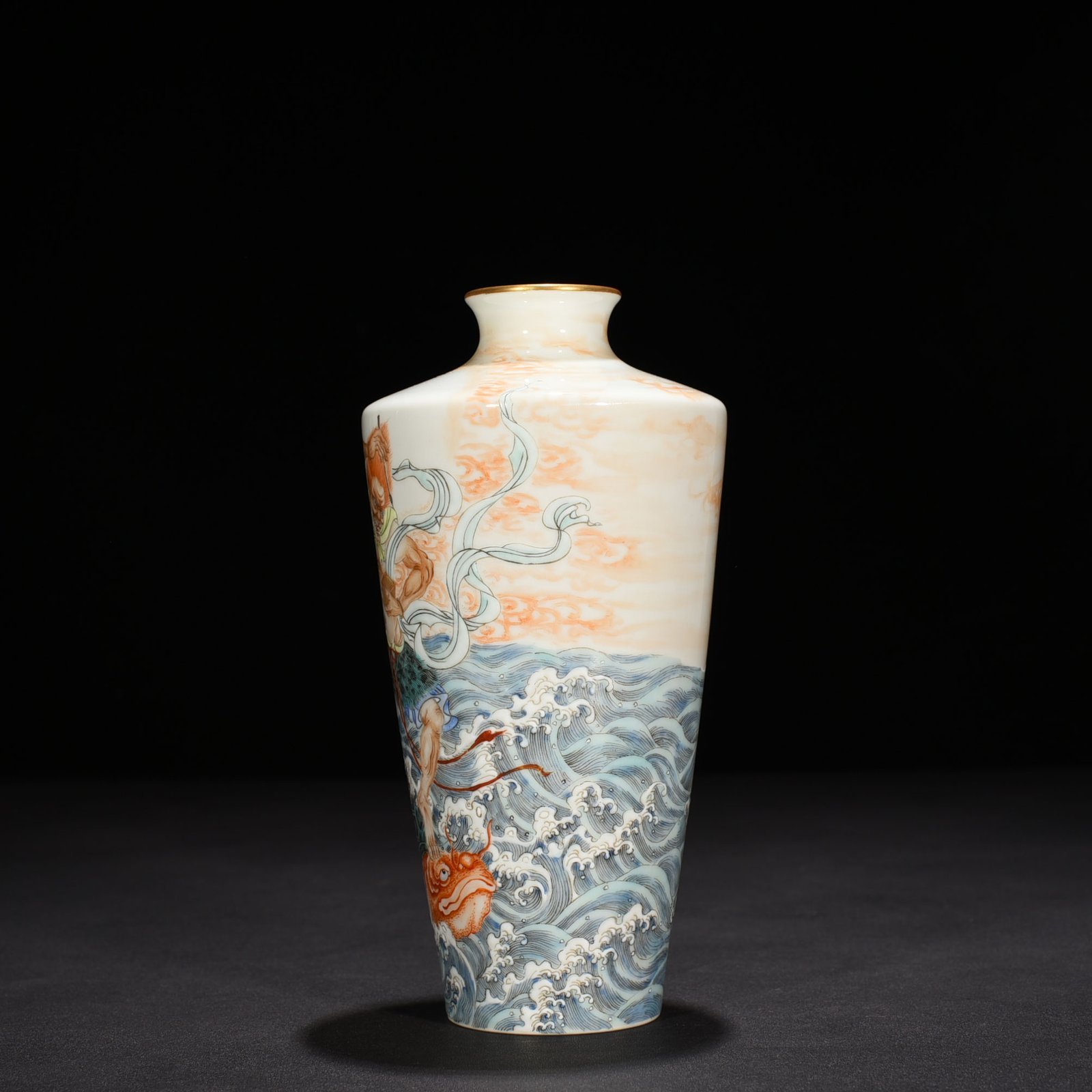 Qing Dynasty Yongzheng Pastel Painting Plum Vase
