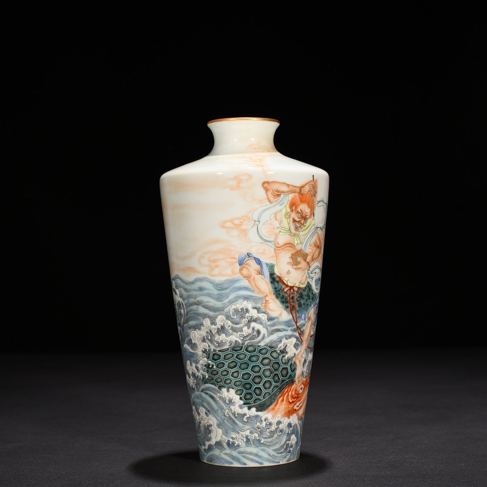 Qing Dynasty Yongzheng Pastel Painting Plum Vase