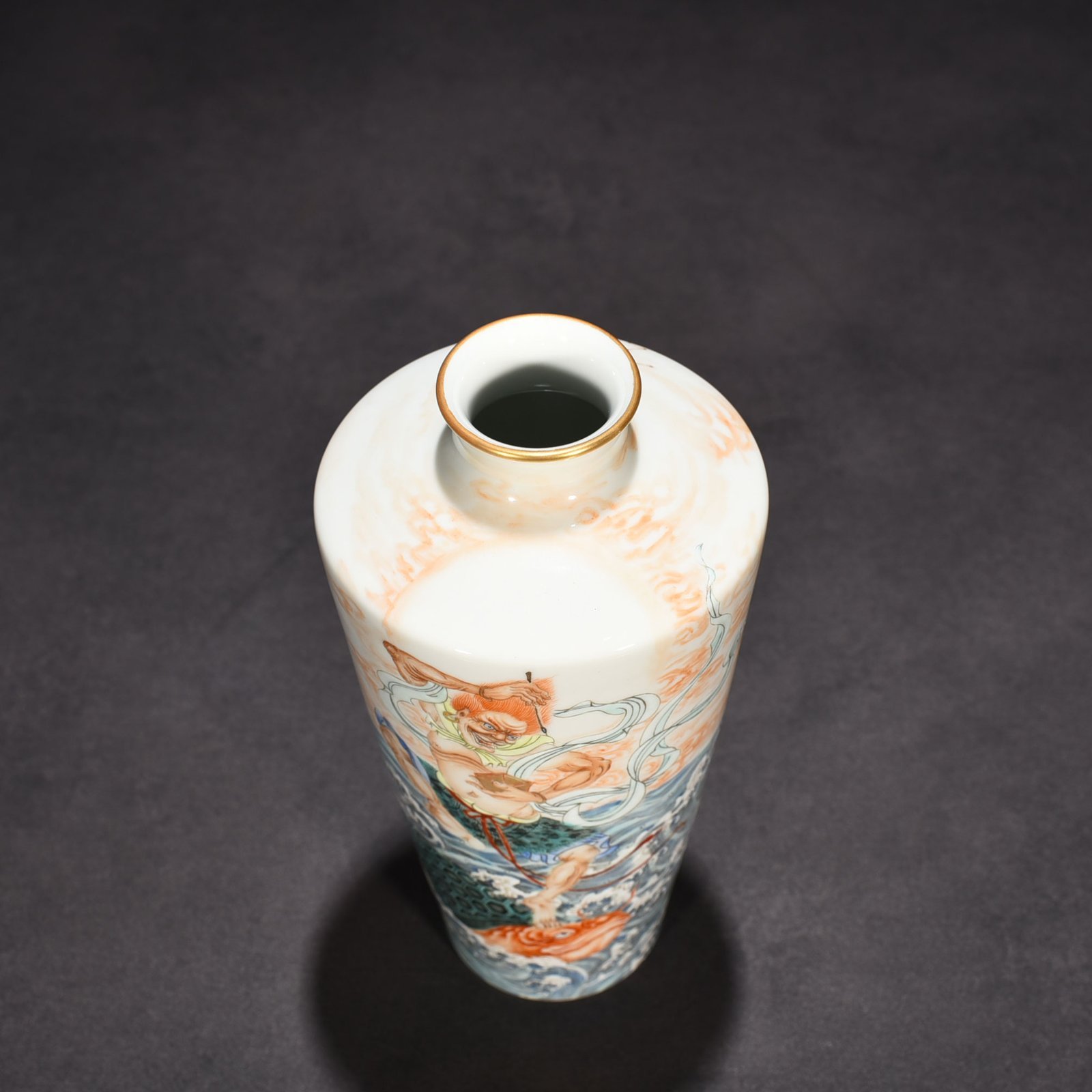 Qing Dynasty Yongzheng Pastel Painting Plum Vase
