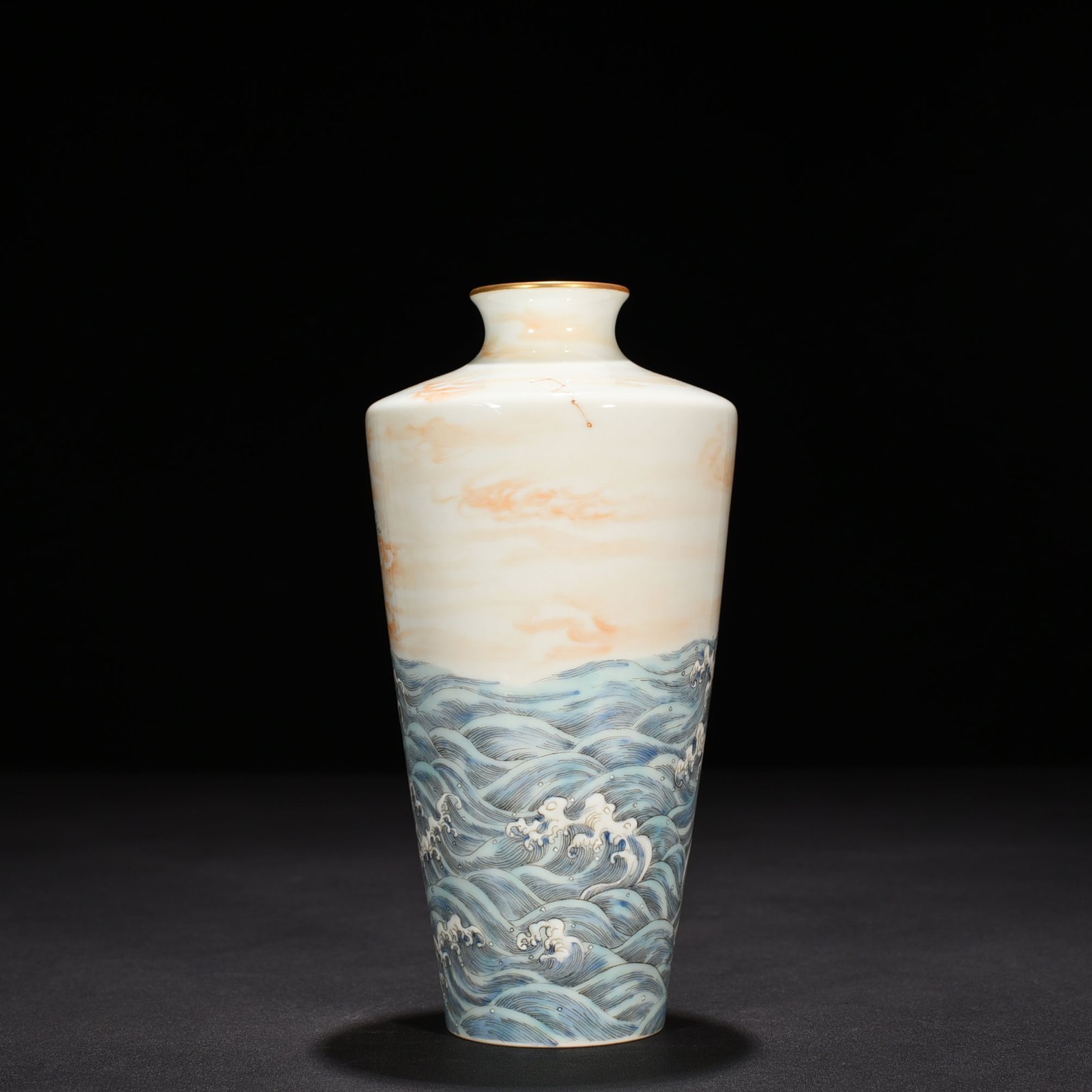 Qing Dynasty Yongzheng Pastel Painting Plum Vase