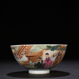 Qing Dynasty Yongzheng Pastel Painted Bowl with Characters