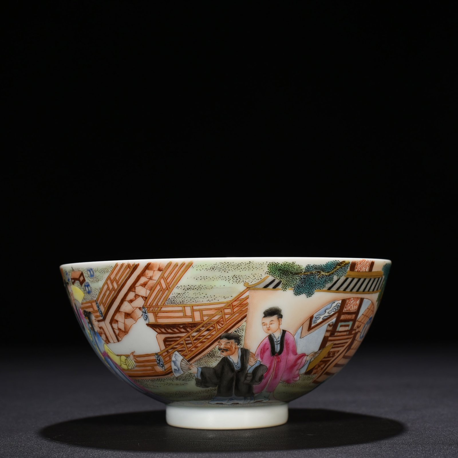 Qing Dynasty Yongzheng Pastel Painted Bowl with Characters