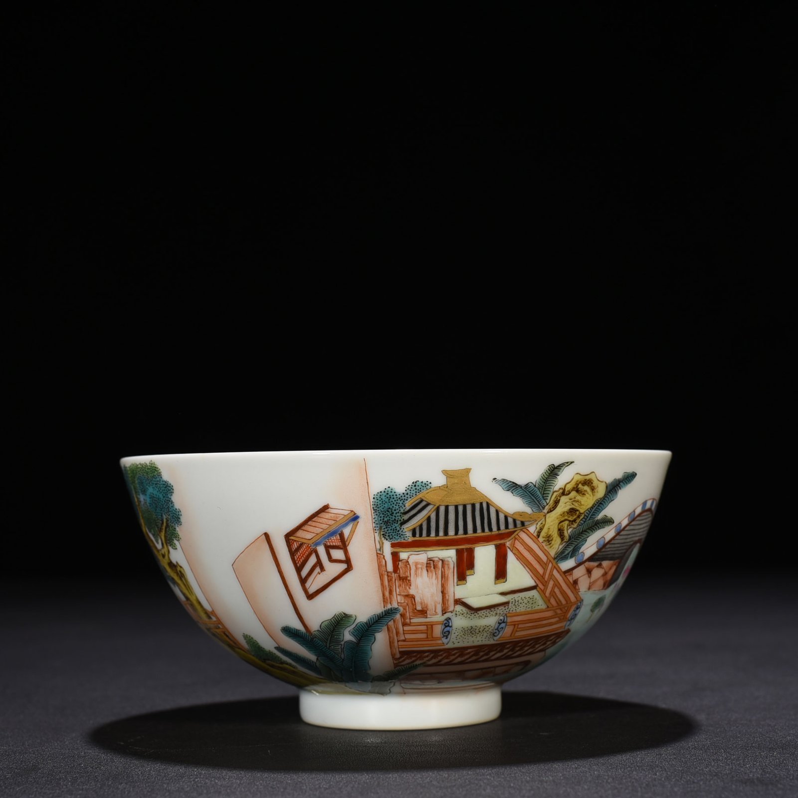 Qing Dynasty Yongzheng Pastel Painted Bowl with Characters
