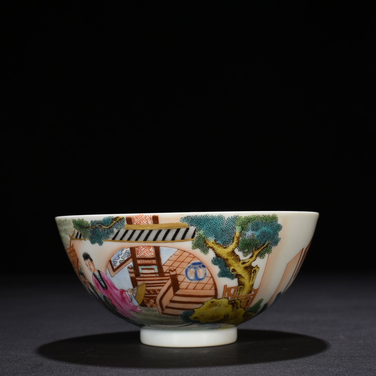 Qing Dynasty Yongzheng Pastel Painted Bowl with Characters
