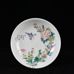 Qing Dynasty Yongzheng Pastel Flower and Bird Pattern Plate
