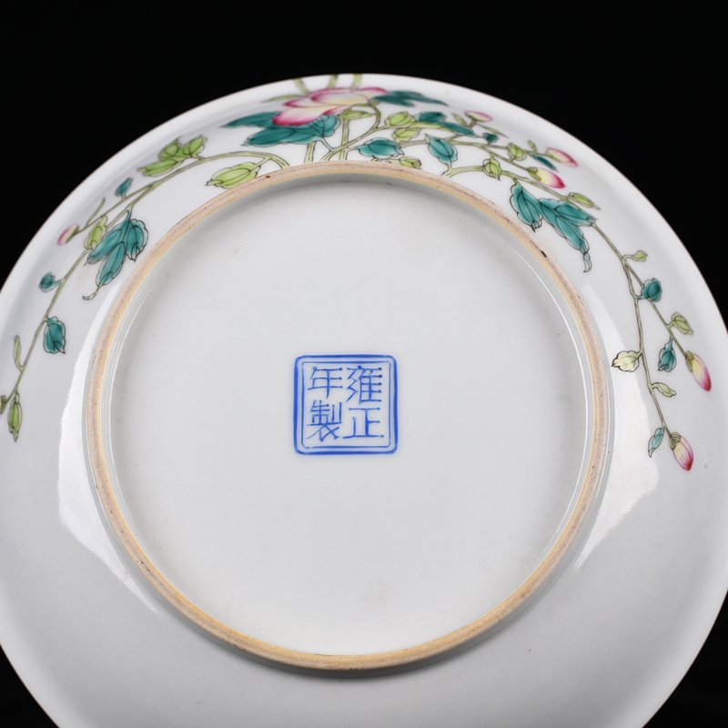Qing Dynasty Yongzheng Pastel Flower and Bird Pattern Plate