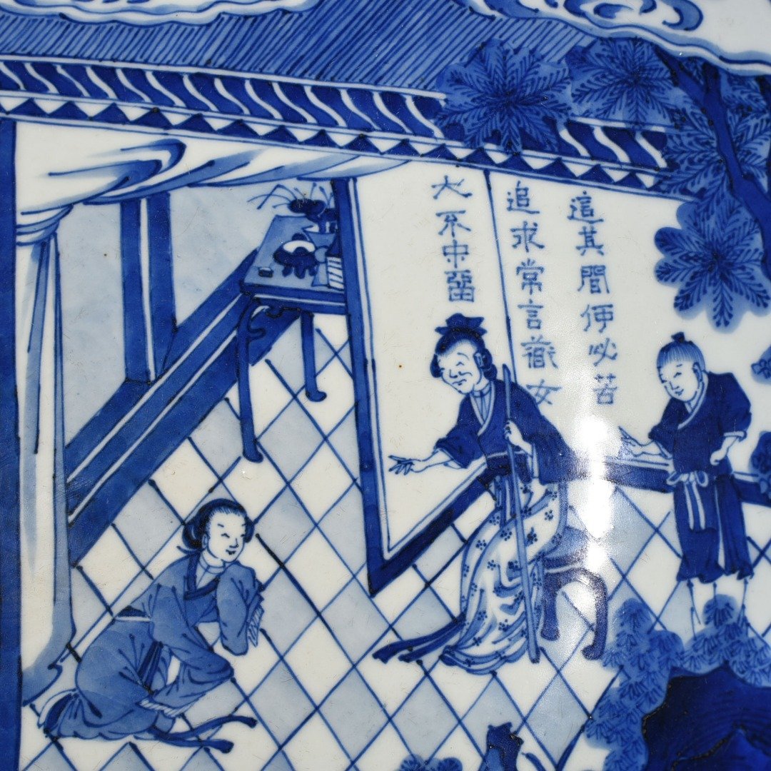 Qing Dynasty Shunzhi Yutang fine blue and white bowl