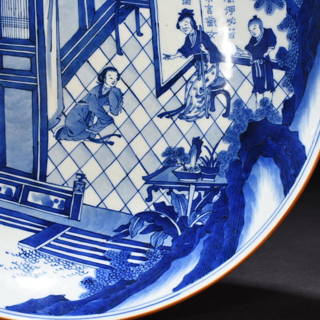 Qing Dynasty Shunzhi Yutang fine blue and white bowl