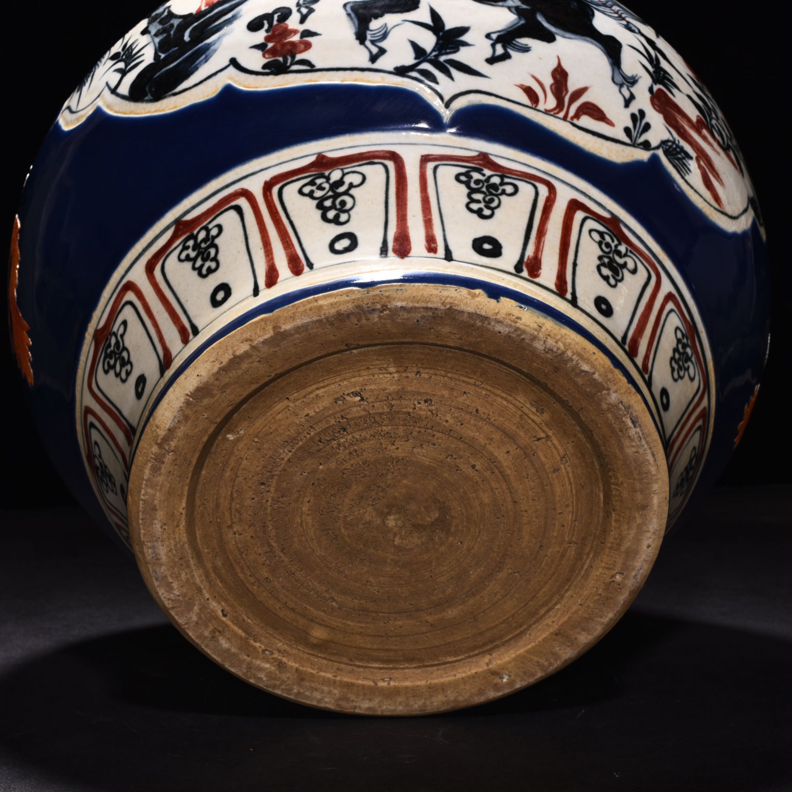 Yuan Dynasty blue glaze blue and white underglaze red gilt dragon and phoenix jar