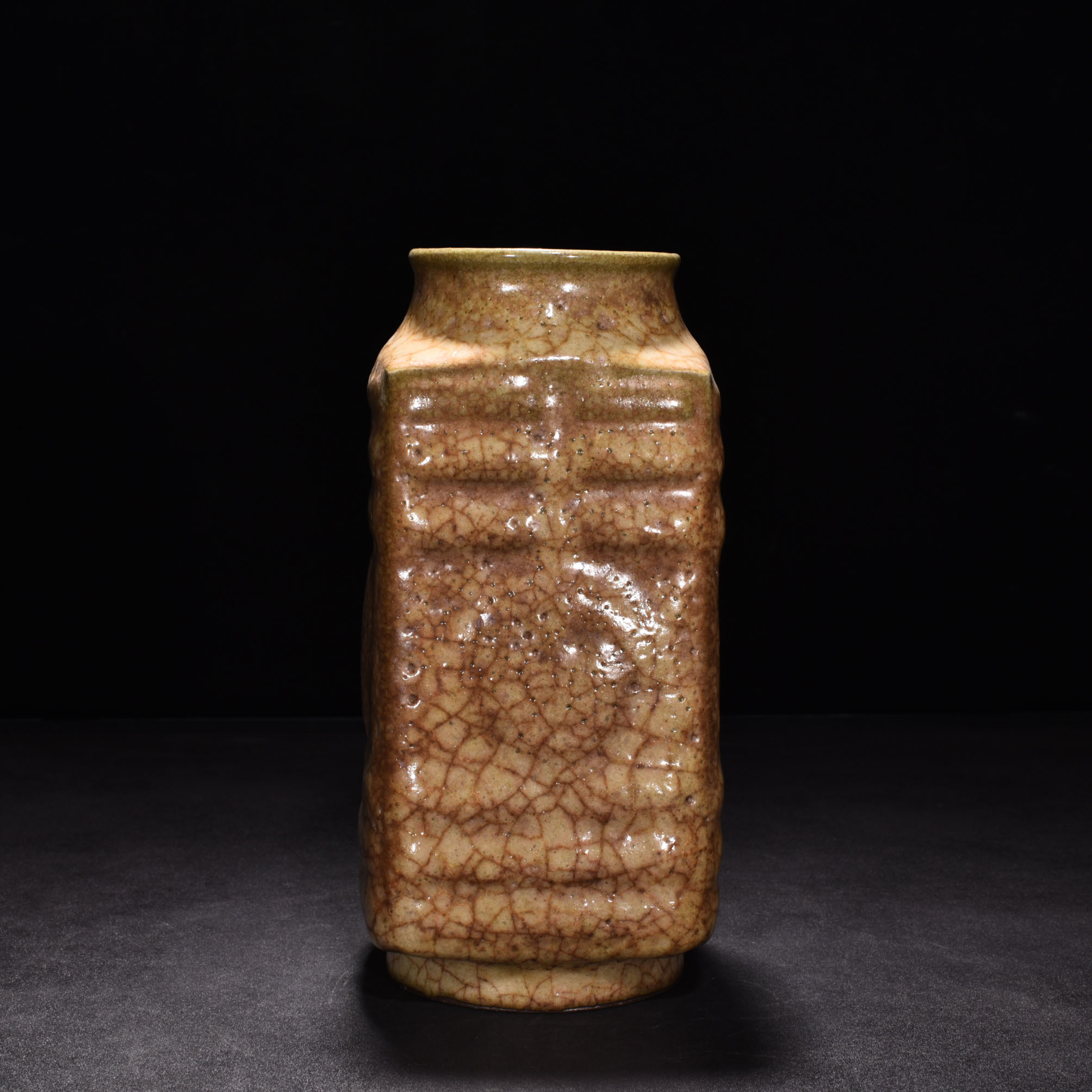 Song Dynasty kiln beige glaze Cong style square vase