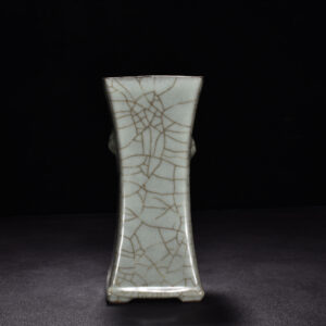 Song Dynasty official kiln celadon square flower vase