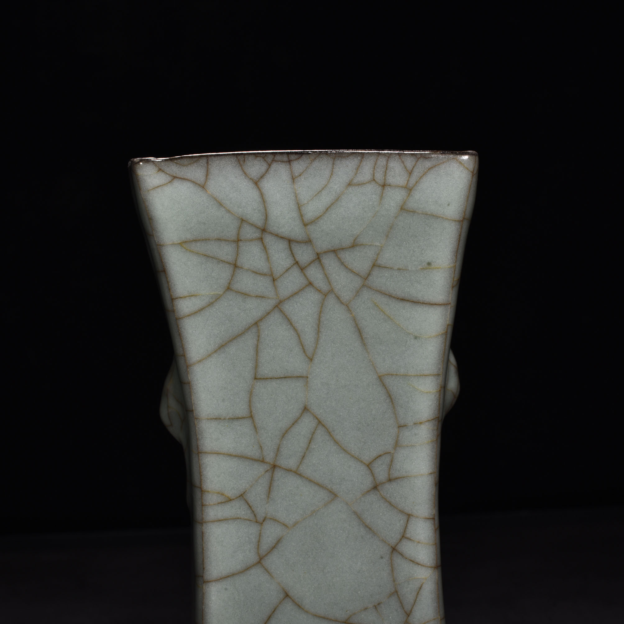 Song Dynasty official kiln celadon square flower vase