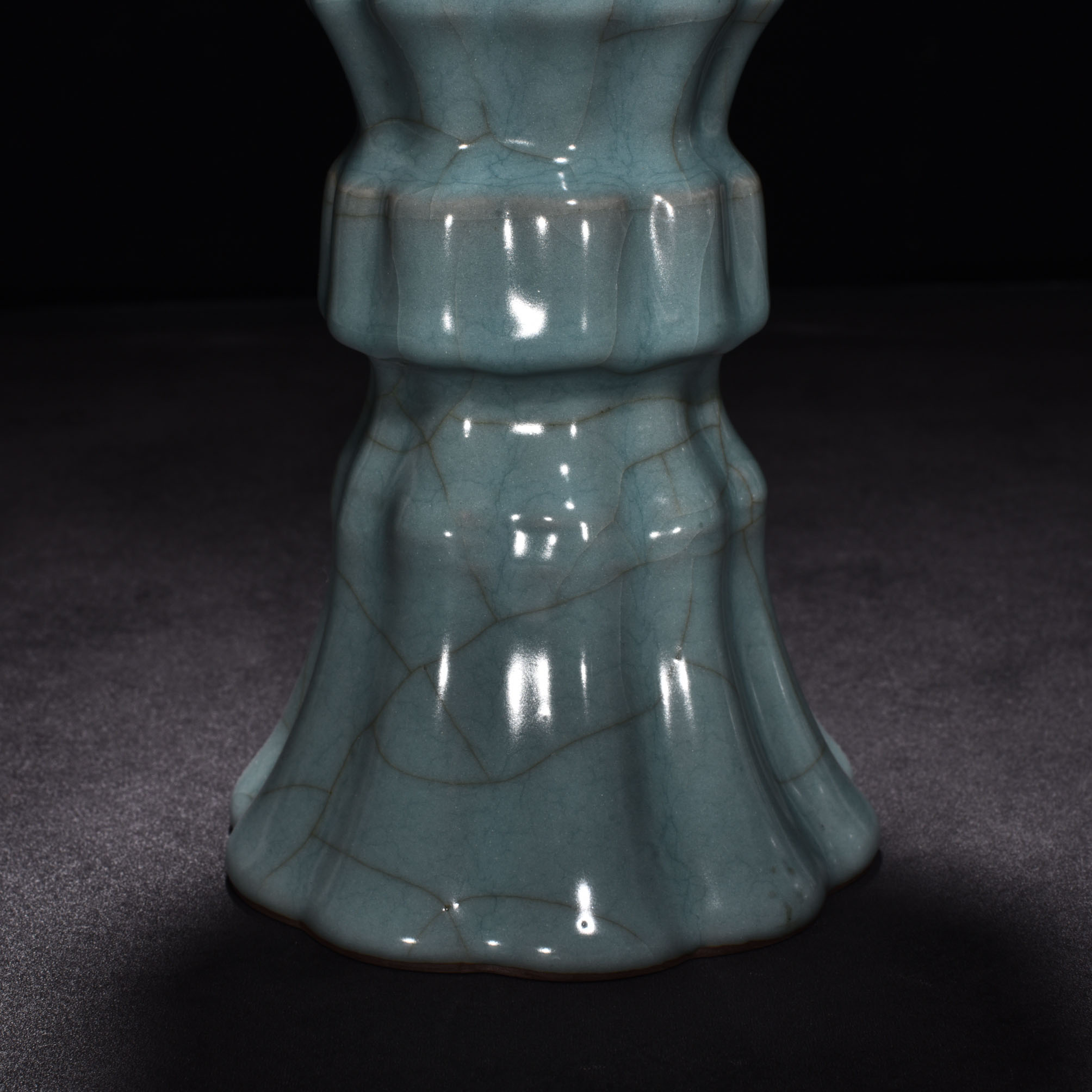 Song Dynasty official kiln celadon flower goblet