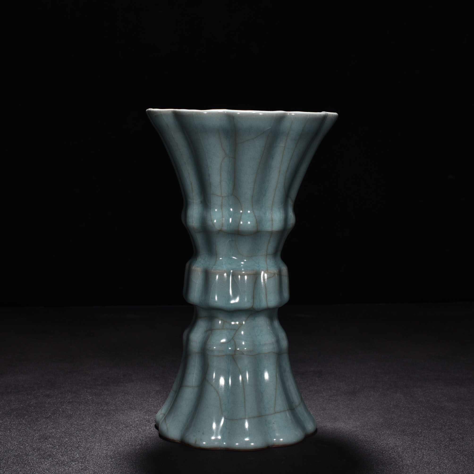 Song Dynasty official kiln celadon flower goblet