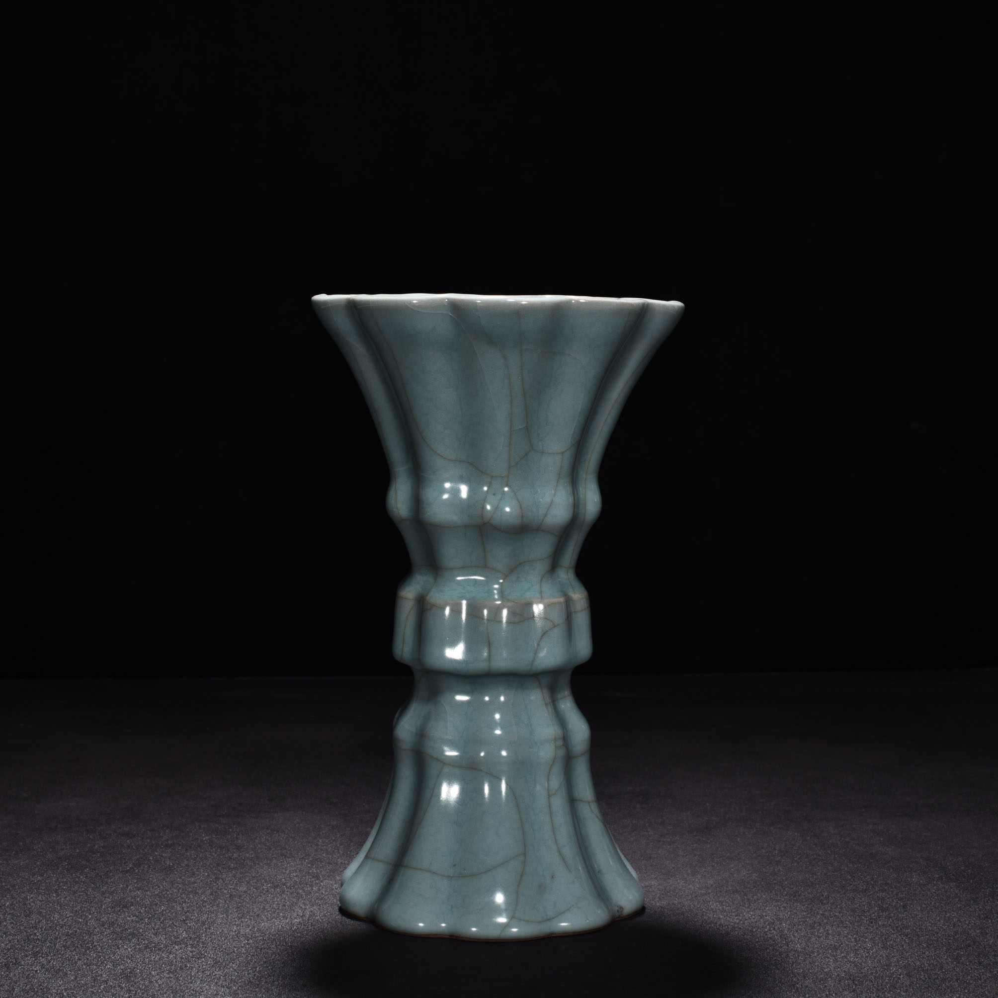 Song Dynasty official kiln celadon flower goblet