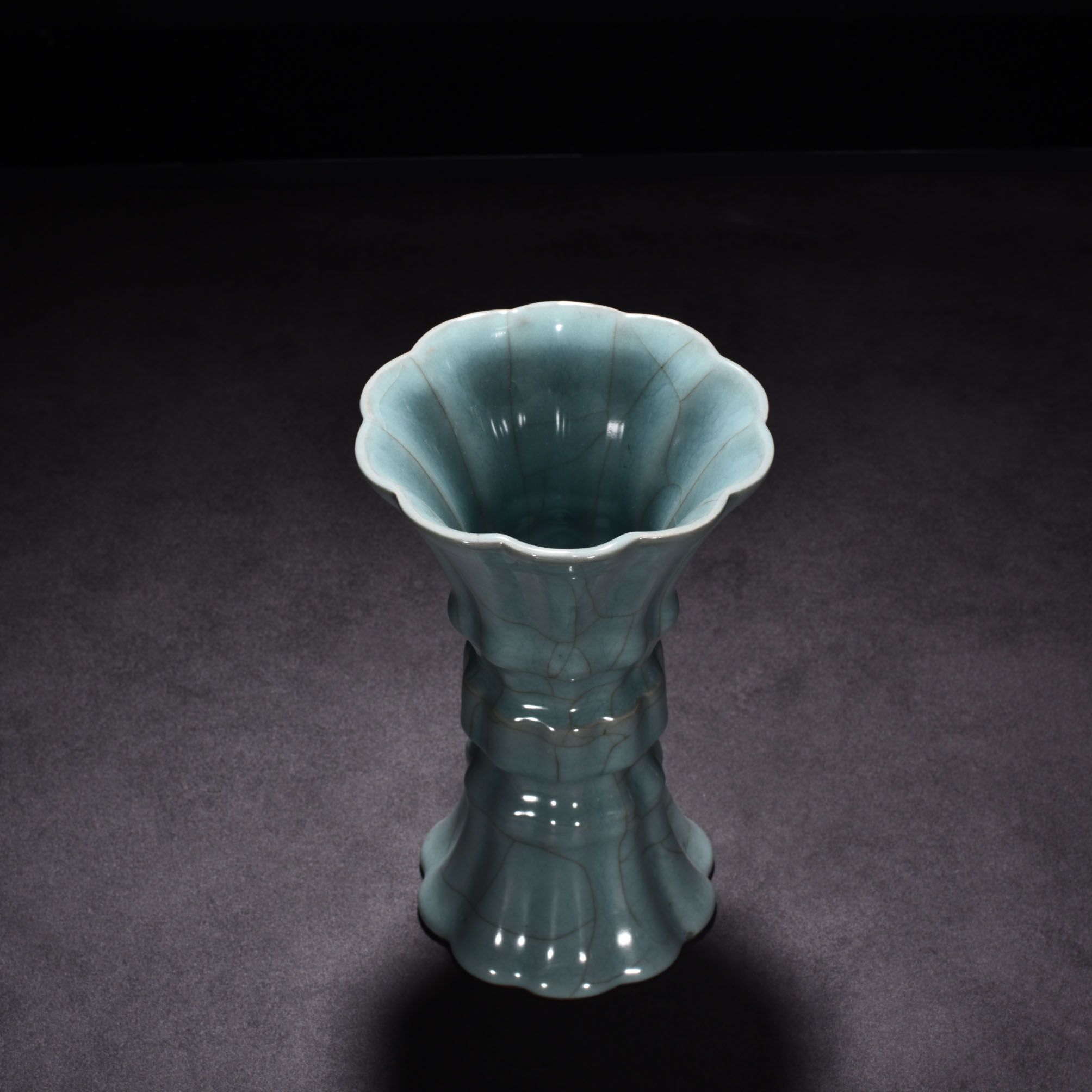 Song Dynasty official kiln celadon flower goblet