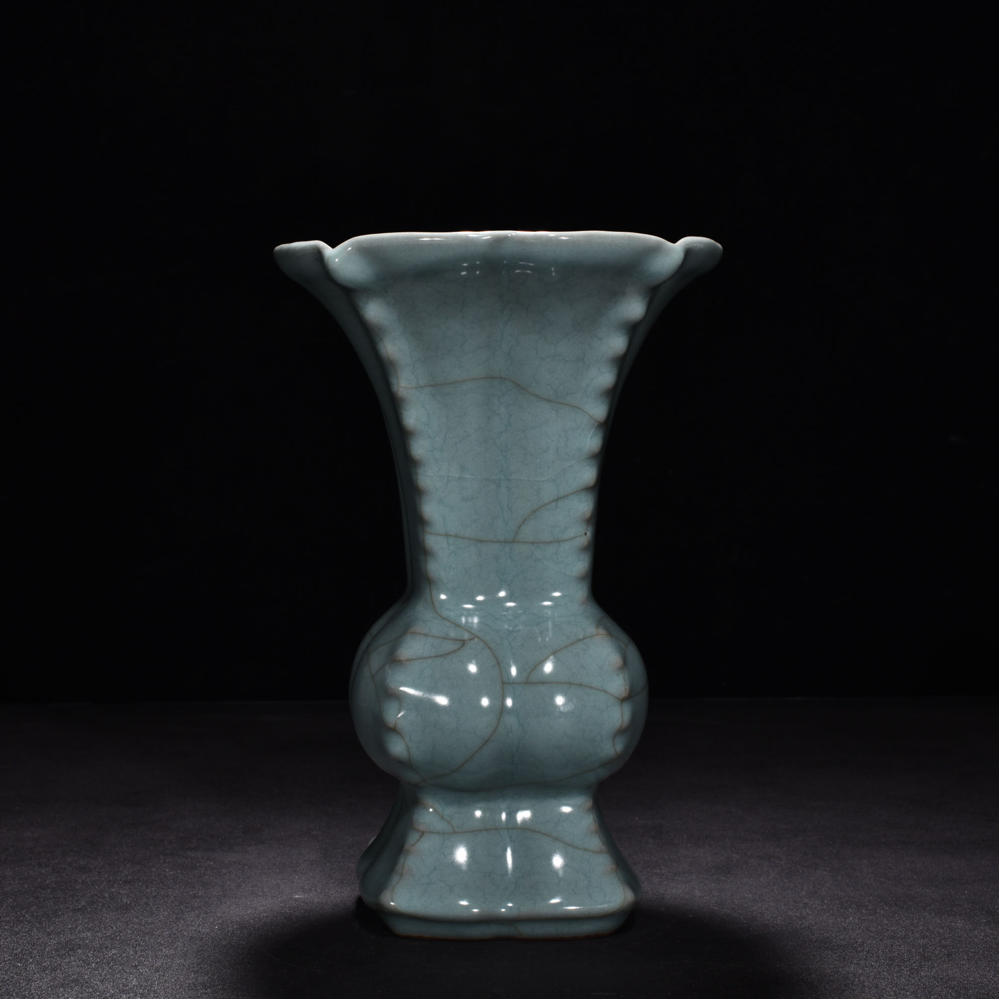 Song Dynasty official kiln celadon flower goblet