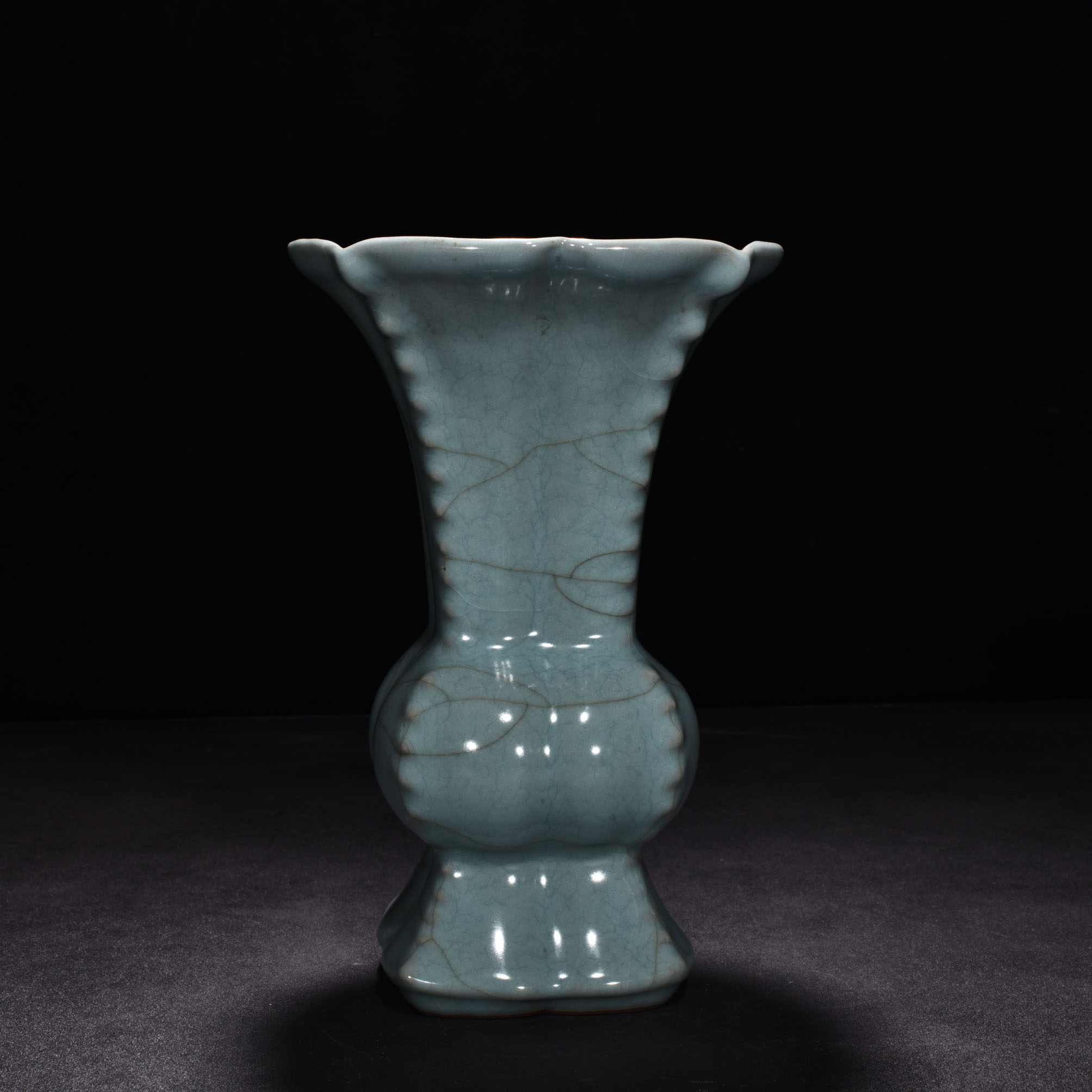Song Dynasty official kiln celadon flower goblet
