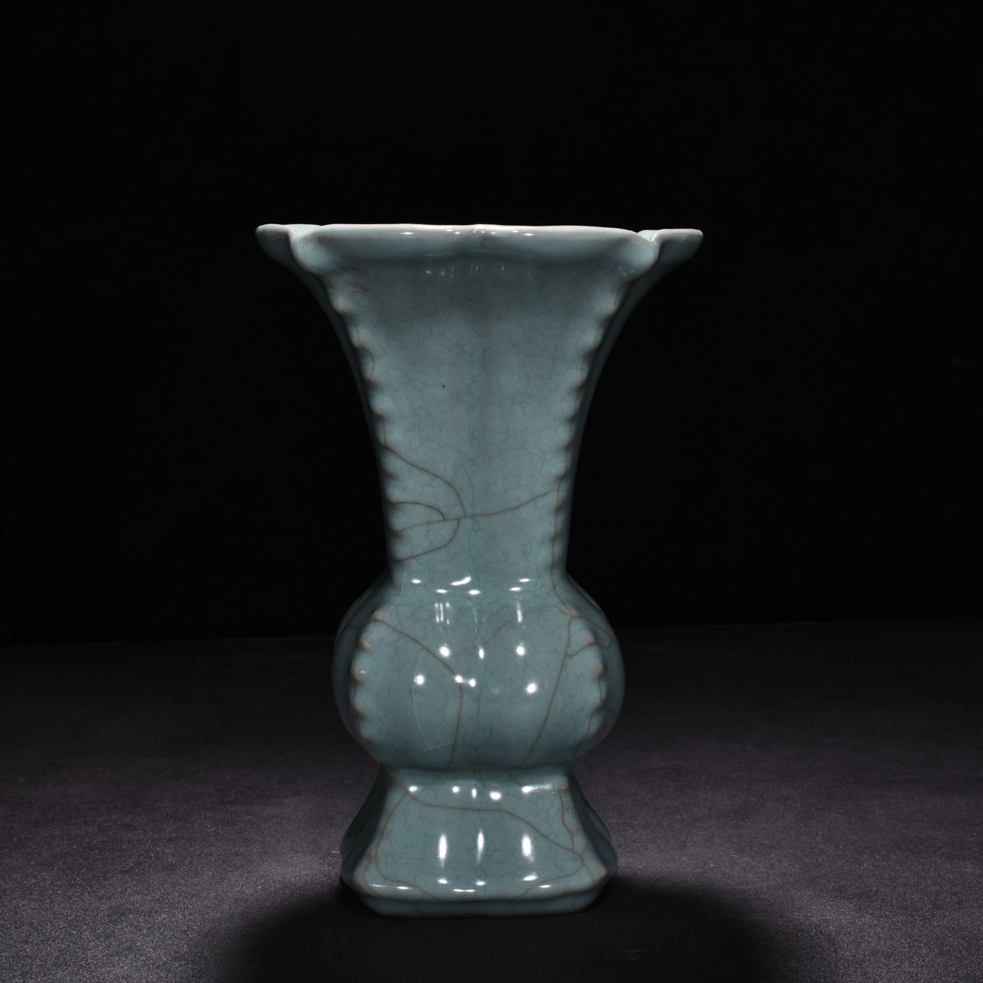 Song Dynasty official kiln celadon flower goblet