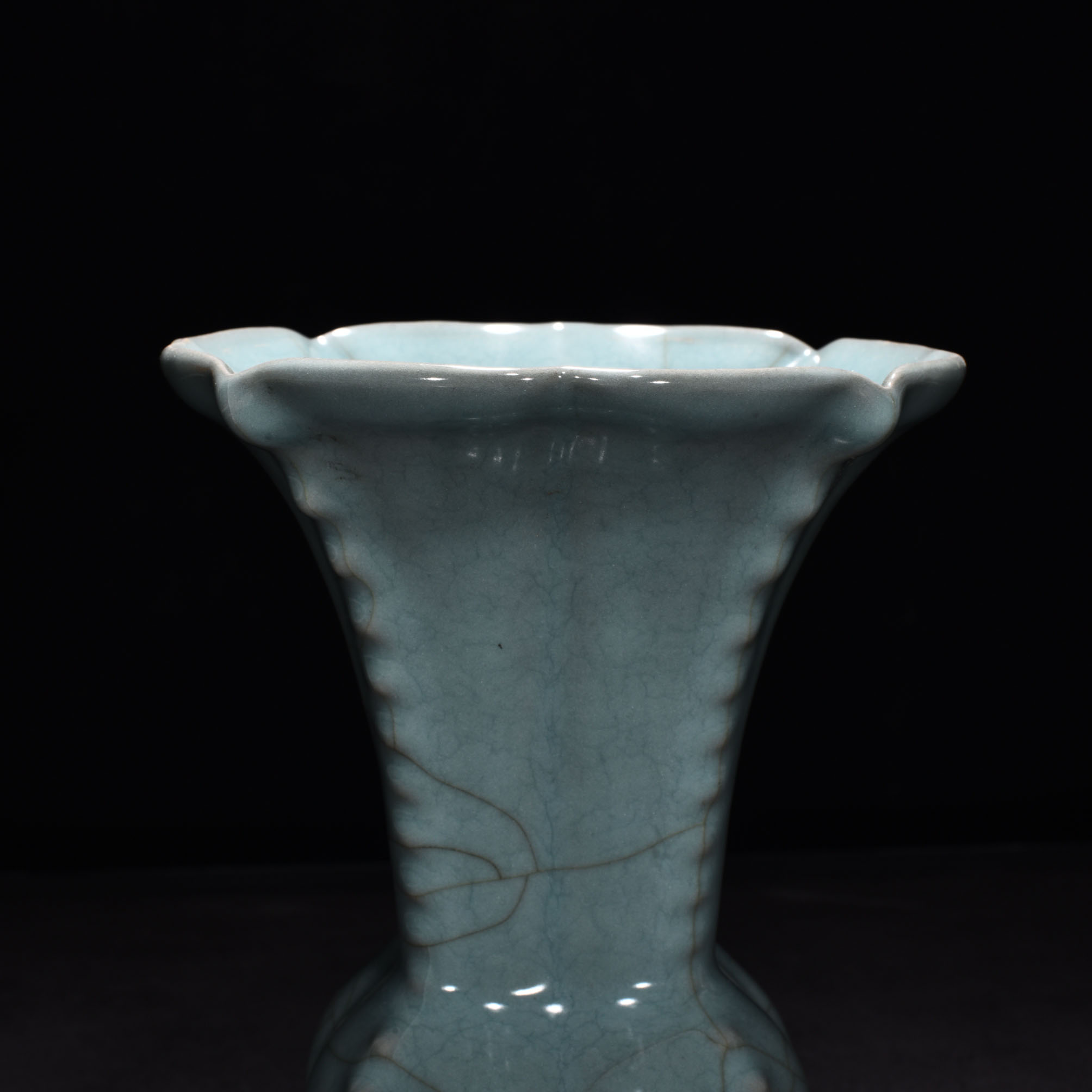 Song Dynasty official kiln celadon flower goblet