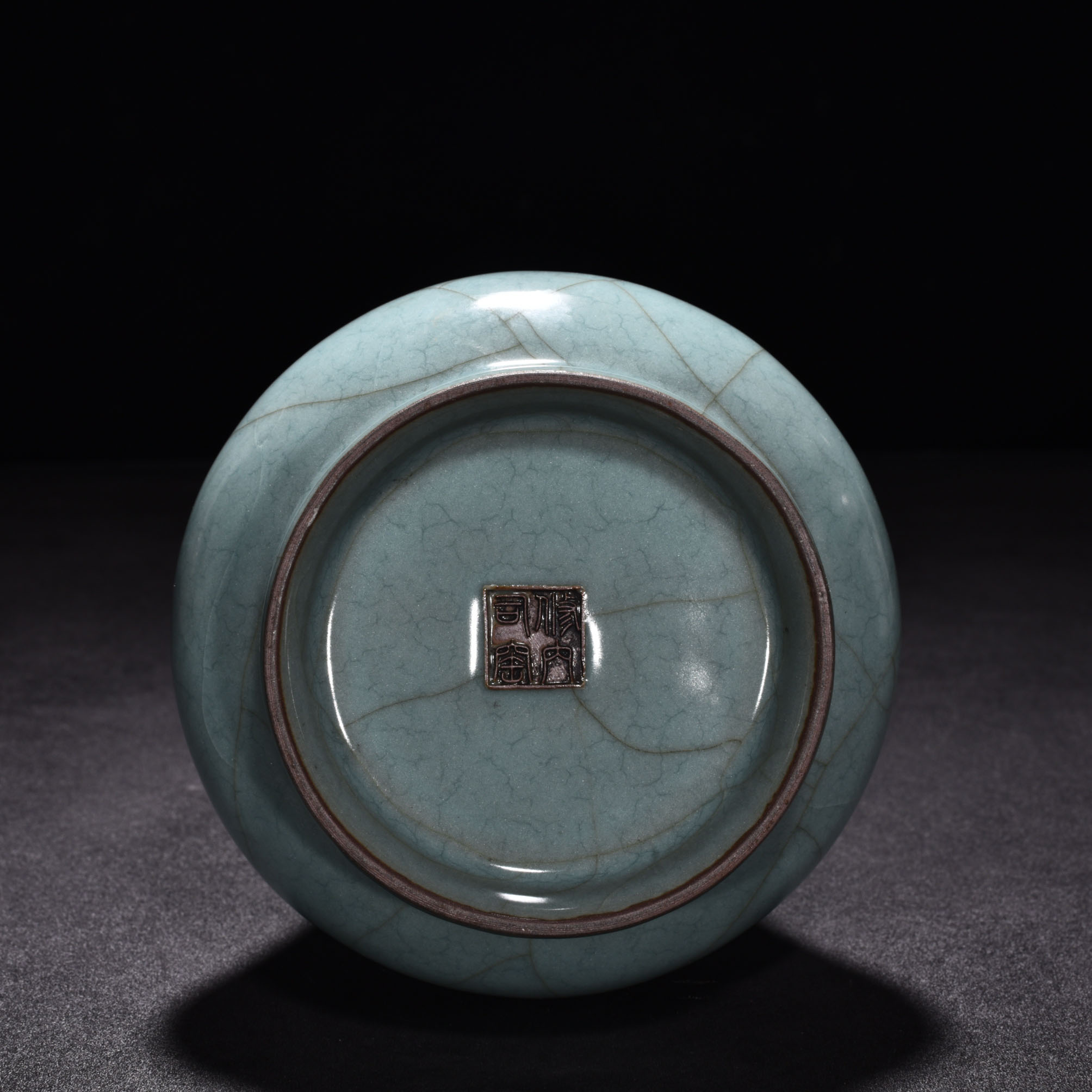 Song Dynasty official kiln celadon water chestnut statue