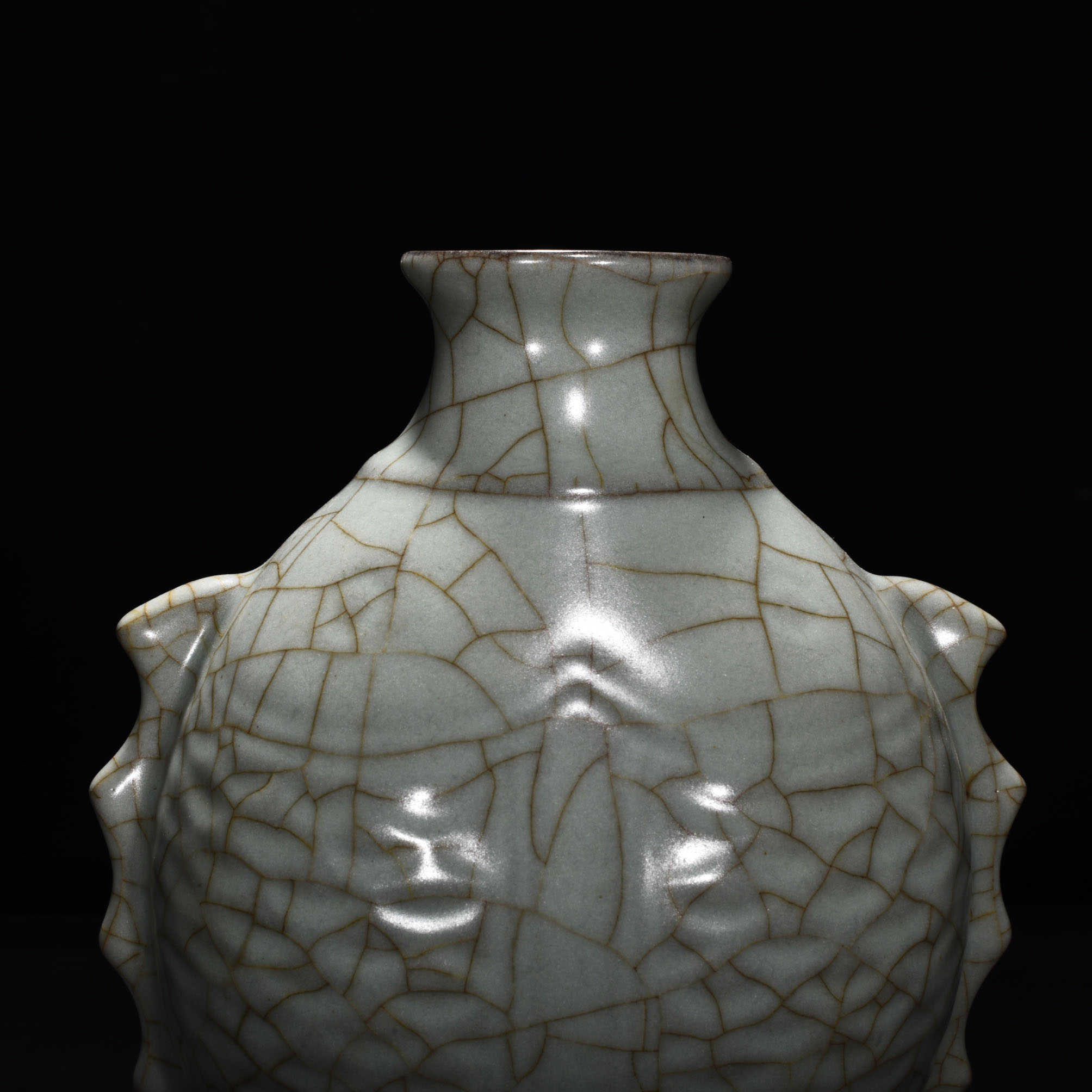 Song Dynasty official kiln celadon fish and plum vase