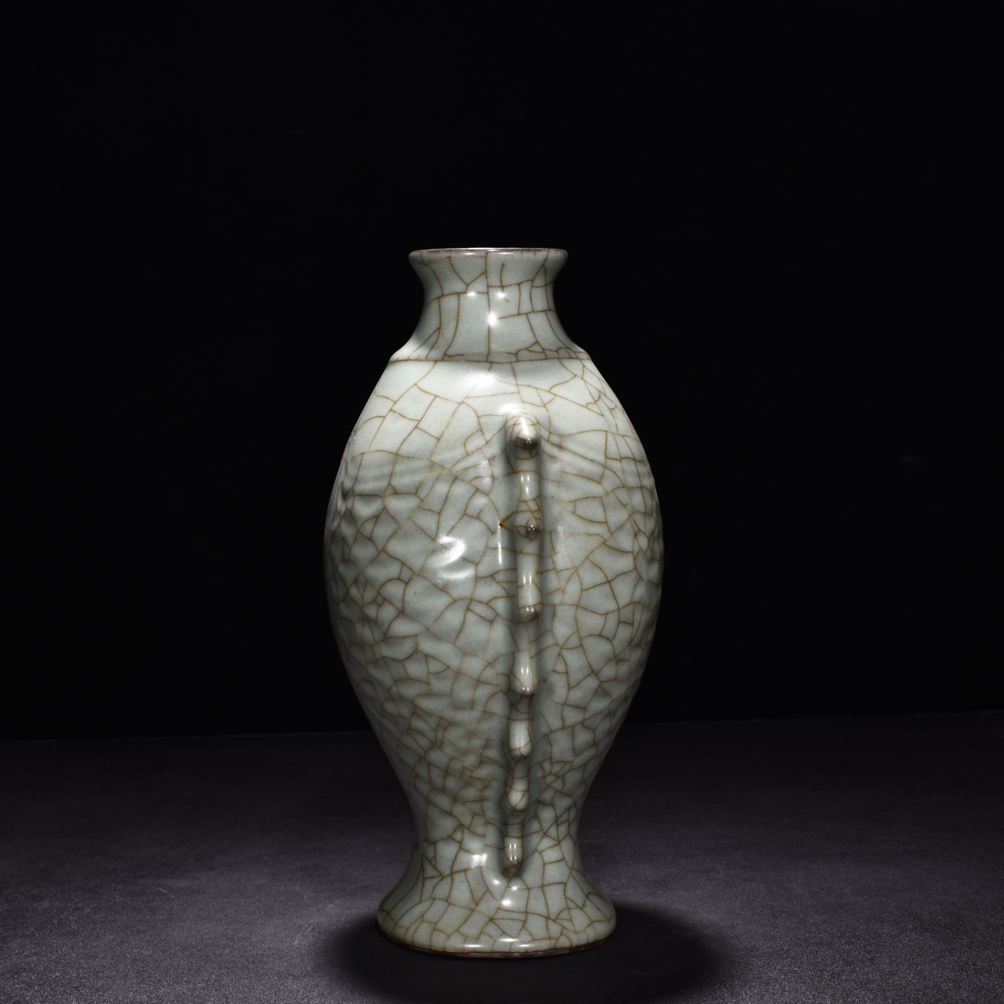 Song Dynasty official kiln celadon fish and plum vase