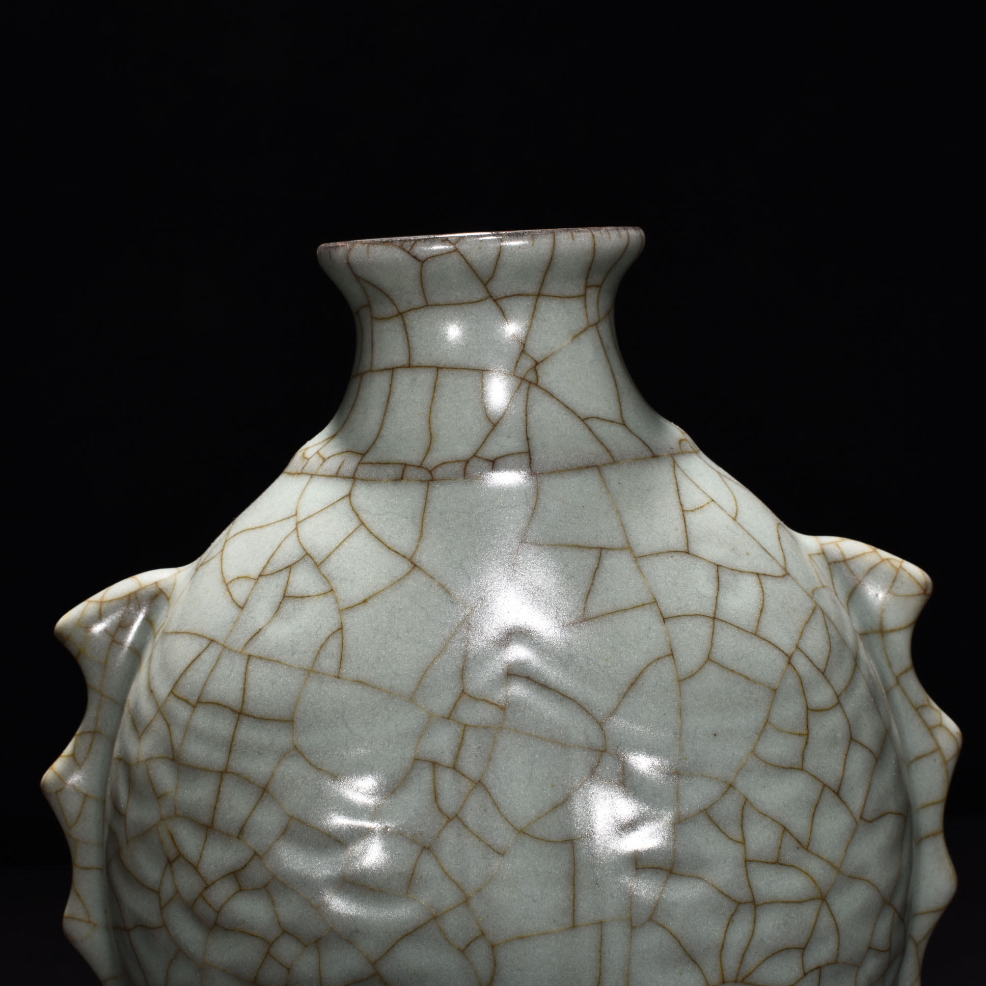 Song Dynasty official kiln celadon fish and plum vase