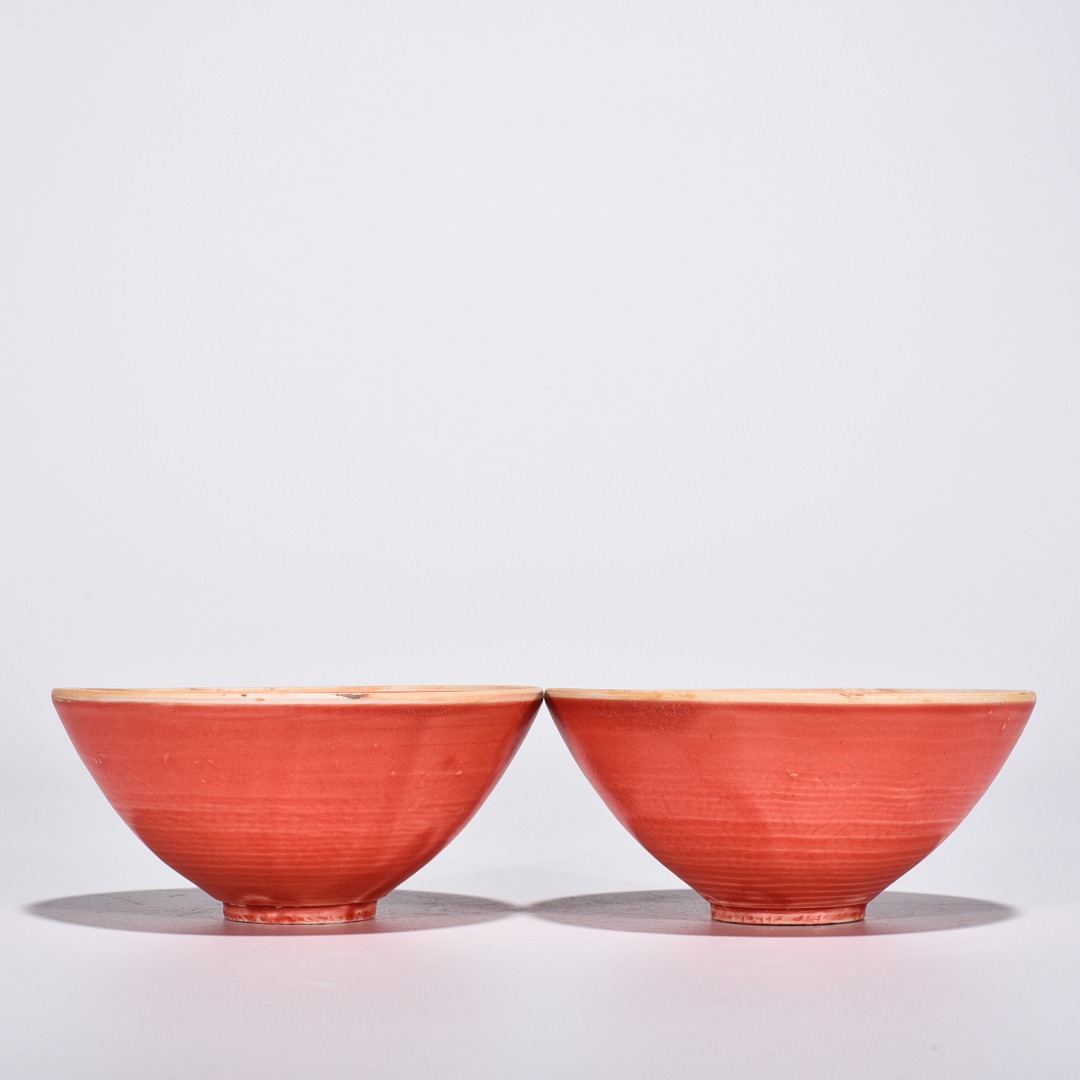 Song Dynasty Ding kiln red glaze dragon pattern bowl