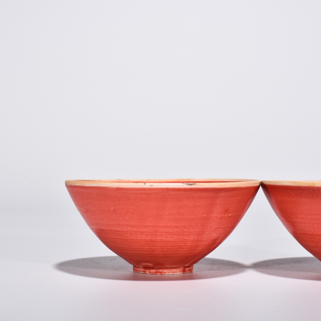 Song Dynasty Ding kiln red glaze dragon pattern bowl