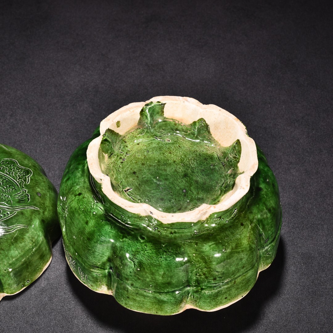 Song Dynasty Ding kiln green glaze box