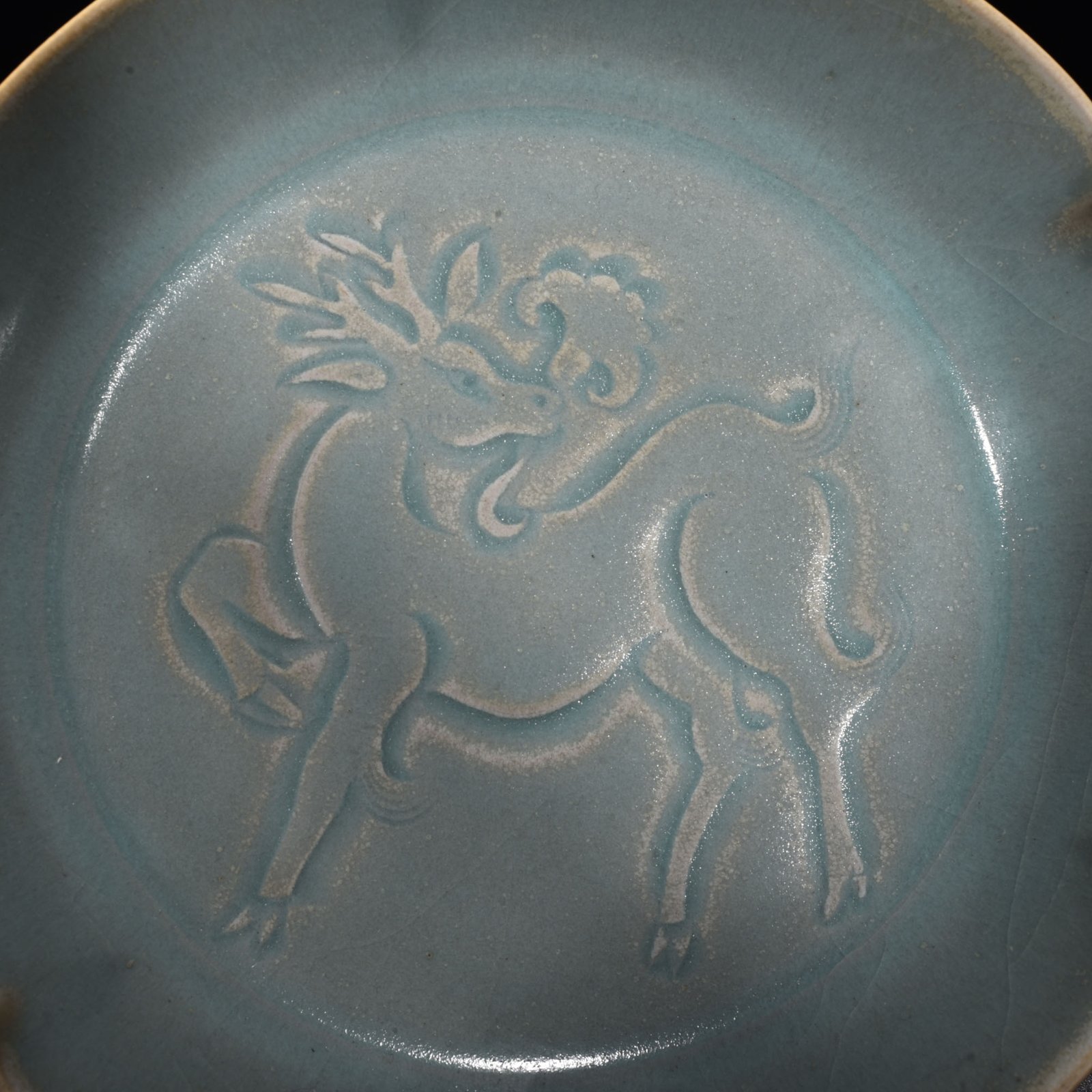 Song Dynasty Ru kiln azure glaze sunflower mouthwash
